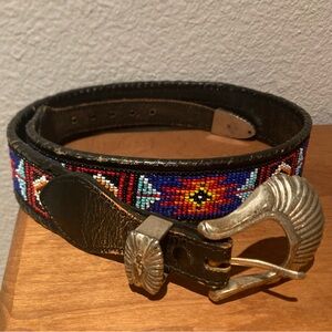 Justin Boots Western Beaded Leather Belt